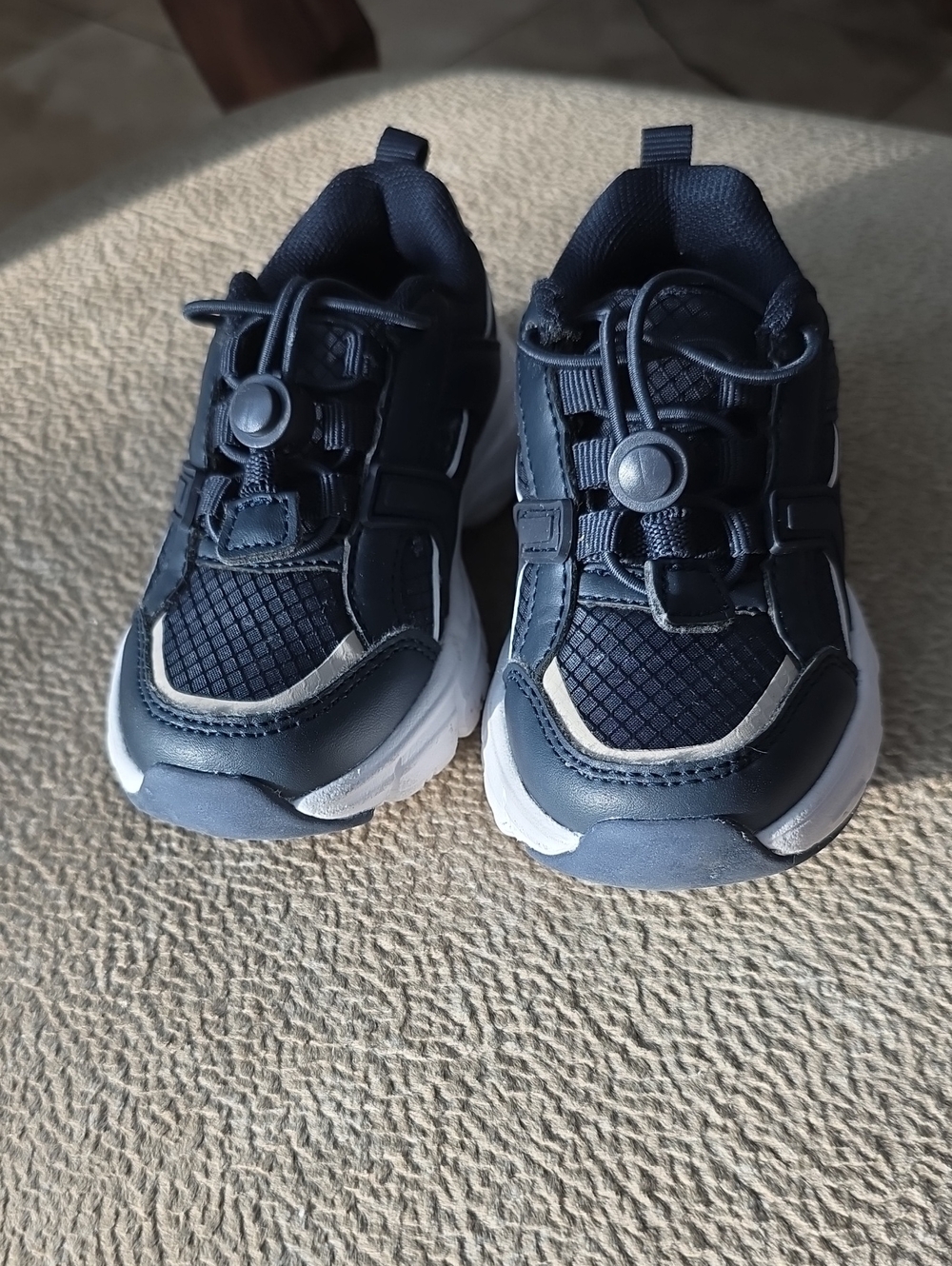 Primark Navy and White Kids Sneakers with Toggle Lace